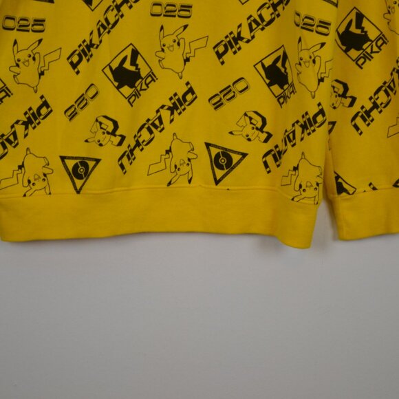 Pokemon Mens Youth XL Allover Pikachu Print Logo Long Sleeve Casual Sweatshirt - Picture 6 of 8
